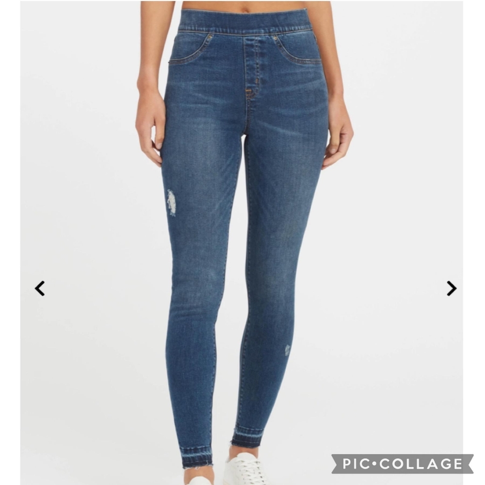 Spanx distressed ankle skinny jeans/jeggings Sz M